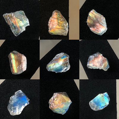 天然冰种幻彩月光石原石马岛彩虹月光石观赏小尺寸原矿石一物一图