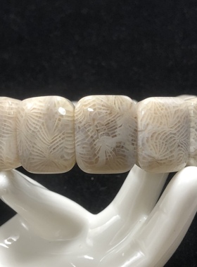 天然珊瑚玉凤尾纹手牌原石矿料同料手排通用手链款手饰表层微骨骼