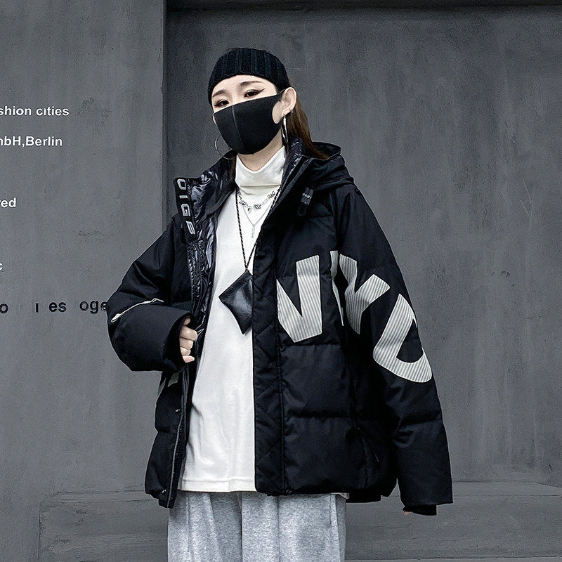 潮牌炸街嘻哈短款羽绒服新款外套