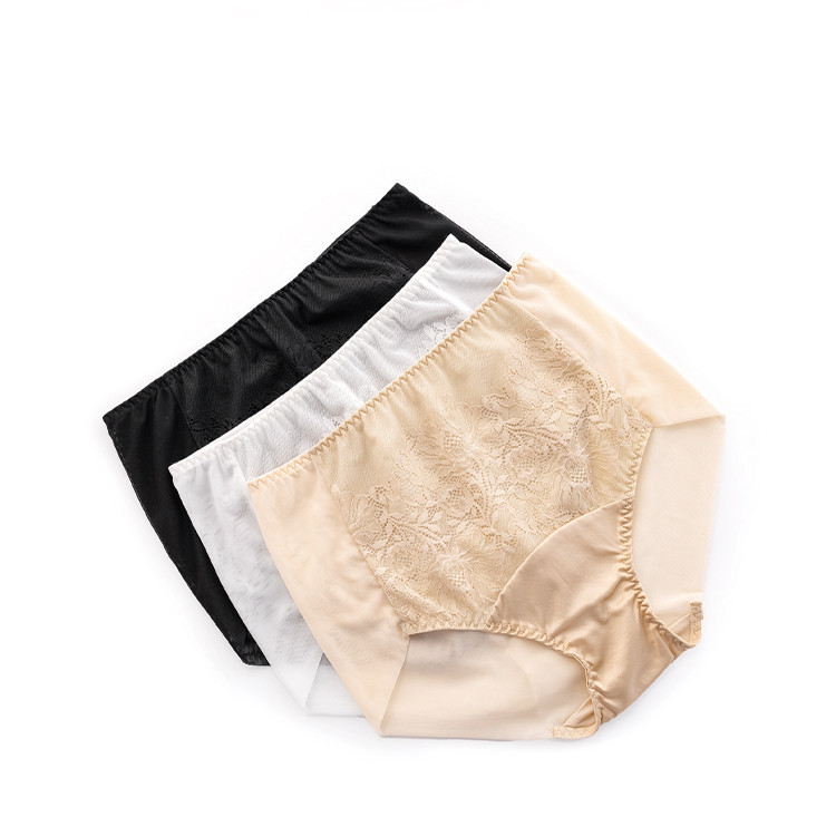Fimage内裤蕾丝性感中腰桑蚕丝