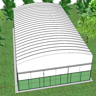 电动推拉遮阳棚篮球棚仓库棚子草图大师效果图SKU源图设计图顶棚