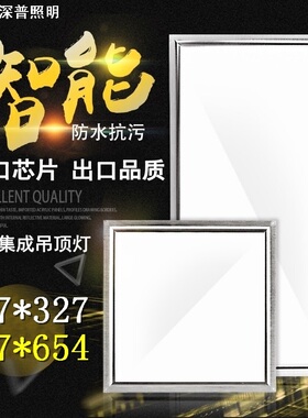 327x327*654适用巴迪斯美赫的集成吊顶尺寸嵌入式铝扣板led平板灯