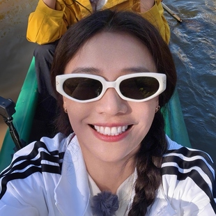 小框墨镜男通用防晒2025新款马思纯同款眼镜遮阳复古猫眼太阳眼镜