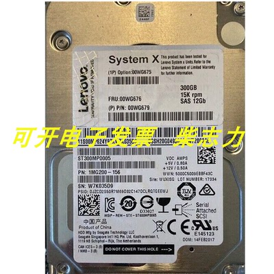 联想300G 15K SAS 2.5 12GB服务器硬盘RD650 RD550 SR588 SR590