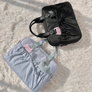 Michiko原创芭蕾风尼龙布电脑包少女蝴蝶结16寸游戏本大容量