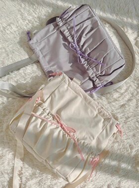 Michiko原创运动芭蕾风蝴蝶结大容量斜挎双肩单肩一包三用托特包