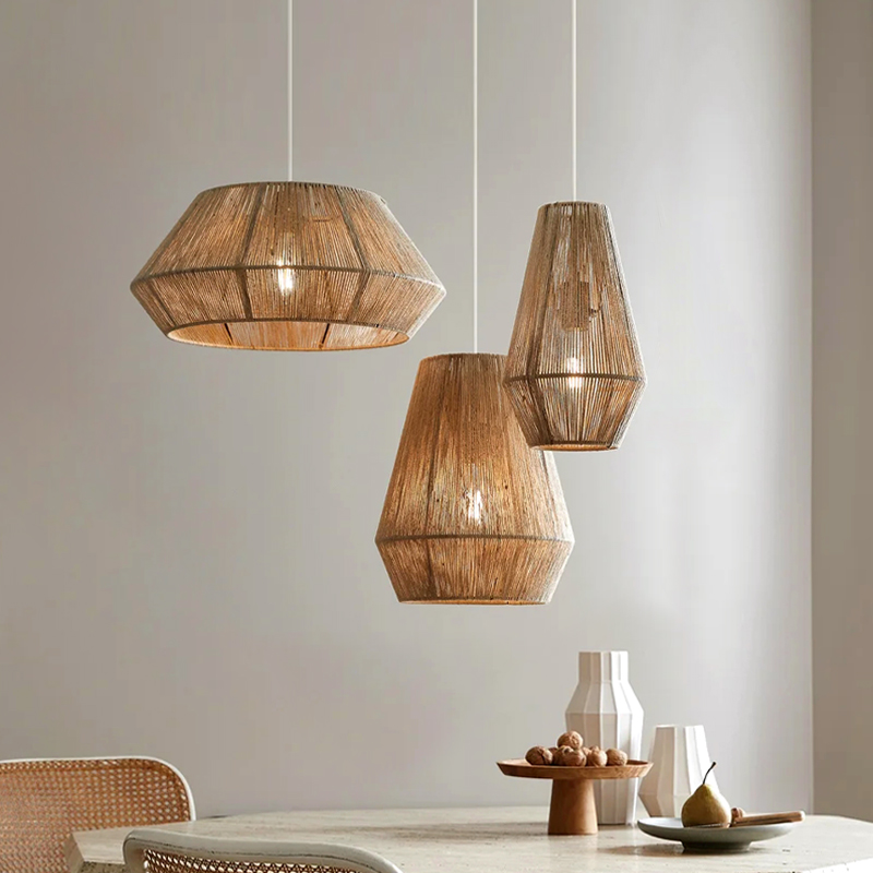 侘寂风客厅吊灯日式餐厅复古藤编麻绳手工新中式禅意茶室卧室民宿,家装灯饰光源,餐厅吊灯,淘宝优惠券,粉丝福利购,淘宝优惠卷