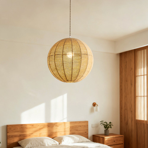 日式麻绳吊灯咖啡店创意民宿