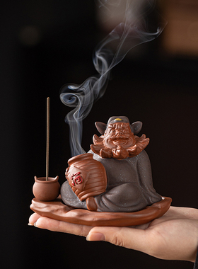 双用款【钟馗】香薰炉线香插小祥云香片香炉茶几室内家用装饰摆件