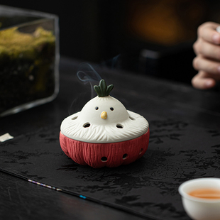 算了【蒜鸟】卡通可爱陶瓷香薰炉沉檀香家用室内茶几盘香装饰摆件