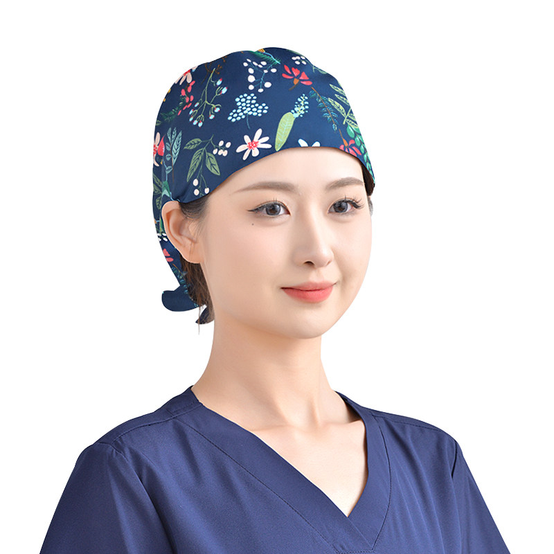 手术室帽子女纯棉护士帽月子化疗帽子