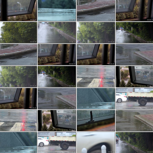 下雨天雨滴忧伤雨水涟漪宁静滴水马路牙雨景心情原创空镜视频素材