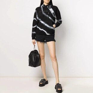 高腰黑色做旧拉丝毛边显瘦高牛仔短热裤 Carter 女潮 3x1 国内现货