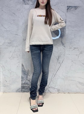 国内现货 Current/Elliott 高腰复古蓝灰色显瘦修身小脚牛仔裤女