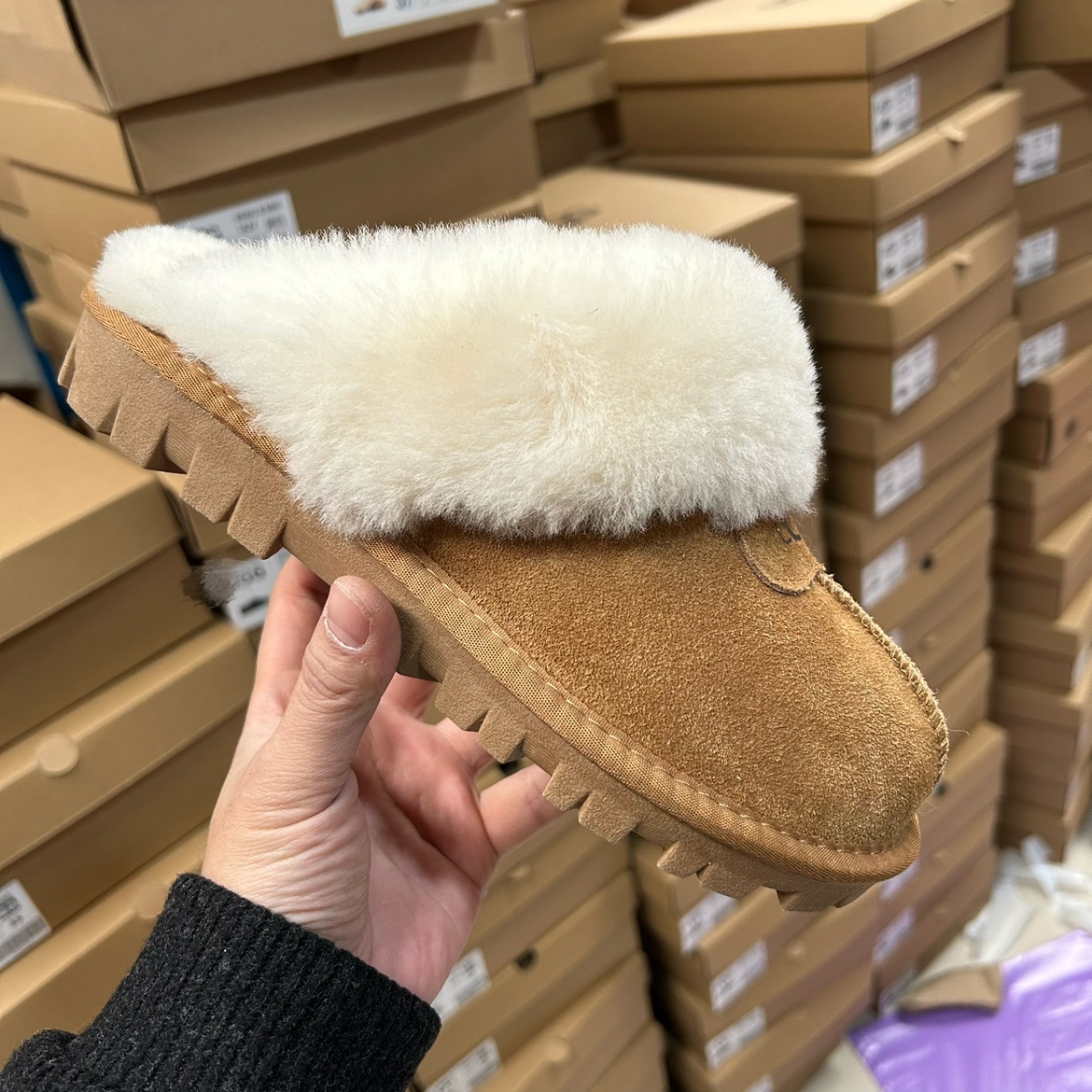 2022平底懒人鞋羊皮毛一体拖鞋