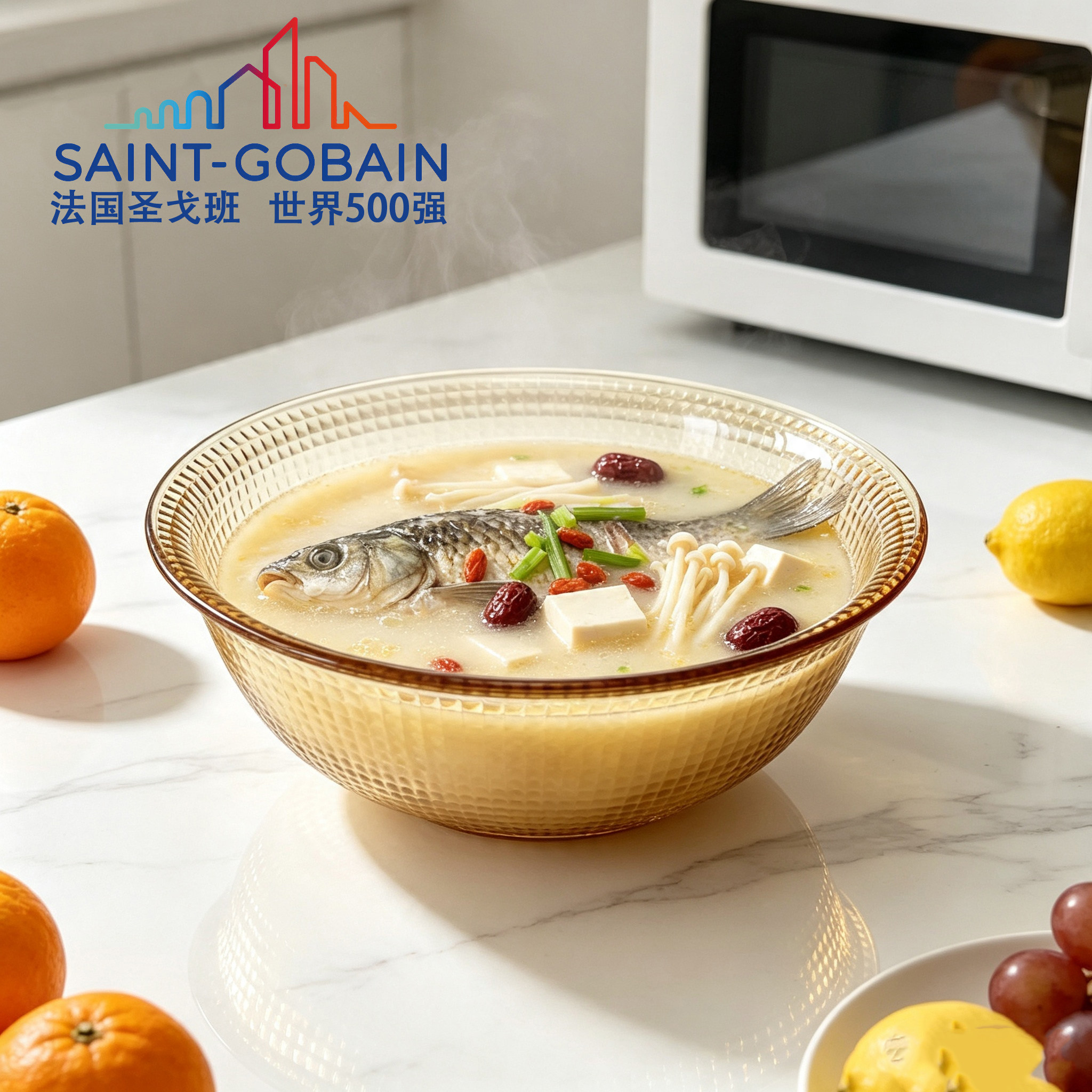 圣戈班透明玻璃耐高温大汤碗