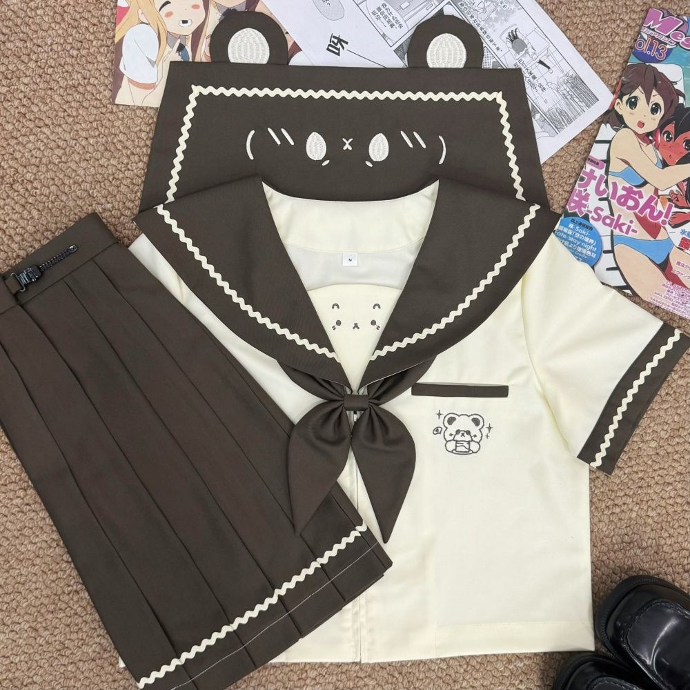 【羔羔熊】知半城正版原创jk幼稚园长短袖水手服制服甜美可爱套装