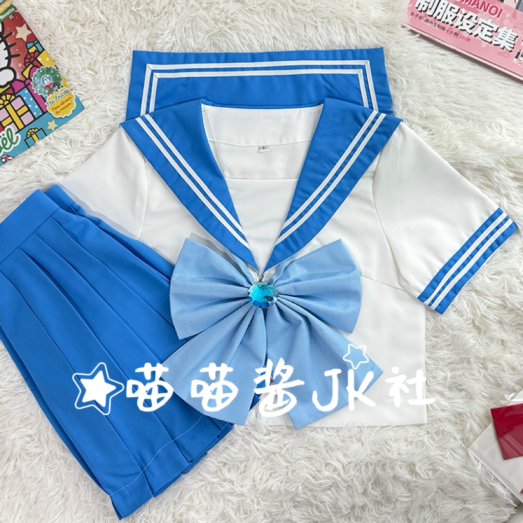 美少女基础短袖JK水色制服战士套装系列水手服新款日系正版学院