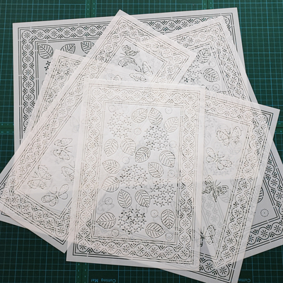 233 雏菊花边杂款 刺绣刺子绣镂空画图模板拓图描图工具茶垫茶席