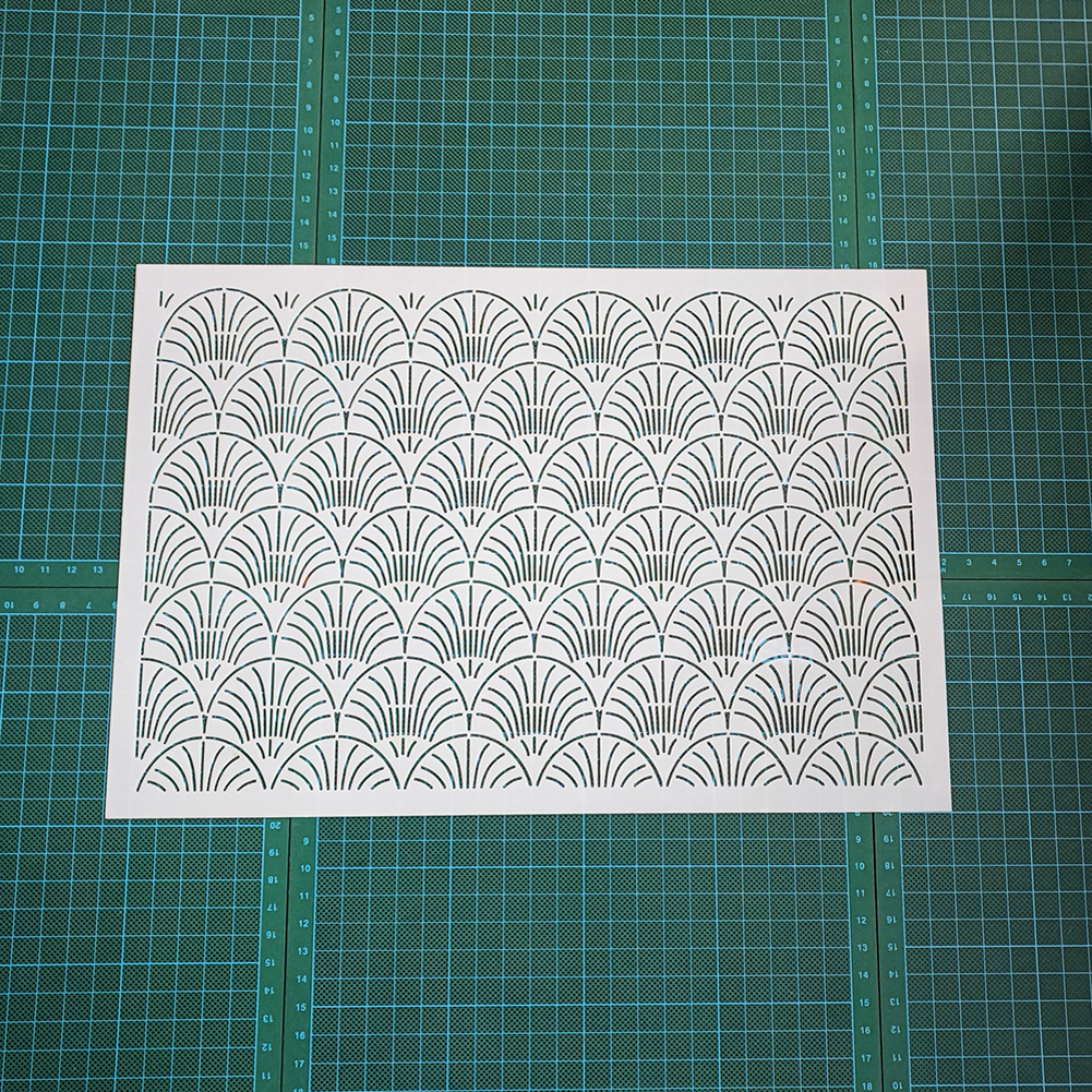 261龙鳞鱼鳞纹刺子绣画图松针纹模板diy拓图描图工具杯垫茶垫茶席