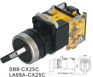 SB8(LA68A LA39 LAY39)-CX25C 长柄臂选择旋钮开关