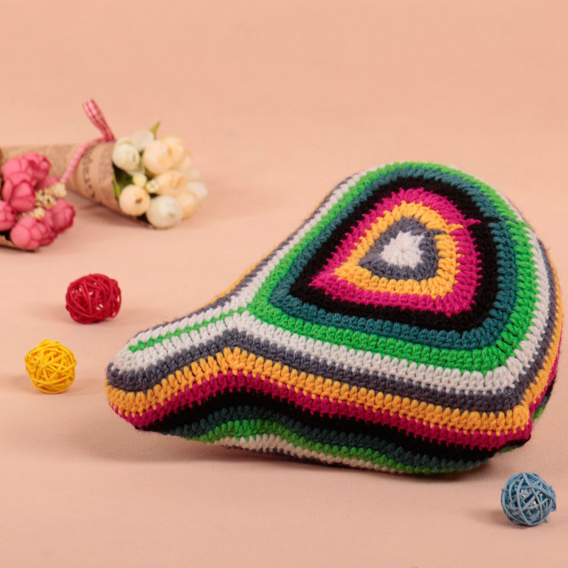 毛线编织共享单车自行车公主脚踏车座垫座包座套隔热防晒柔软防麽