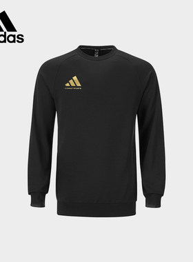 adidas阿迪达斯龙年新春红色卫衣男女情侣圆领套头衫休闲运动长袖