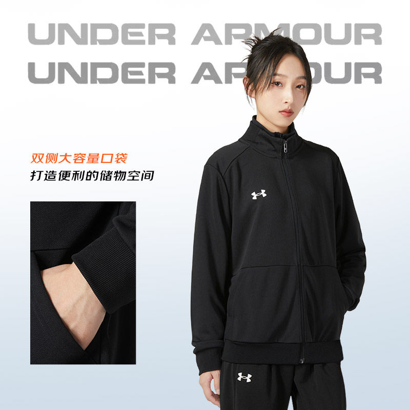 安德玛UA 跑步套装女装两件套运动套装训练户外运动装队服