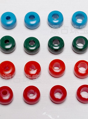 科技绿松珊瑚直切大孔隔片隔珠可过3mm绳子三通塔嘴绳束百搭配饰