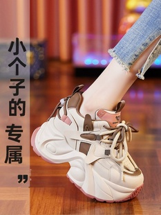 春季 女2024年新款 内增高小个子运 香港加绒老爹鞋 欧洲站厚底鞋