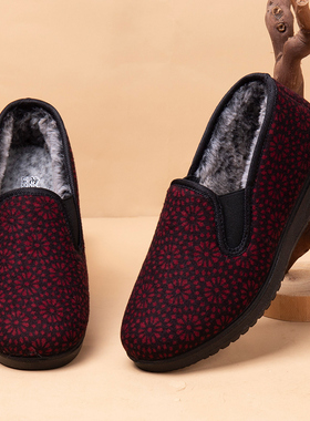 老北京布鞋老年人棉鞋女冬加绒保暖妈妈二棉薄绒老太太防滑奶奶鞋