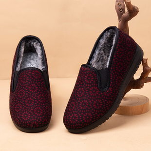 老北京布鞋老年人棉鞋女冬加绒保暖妈妈二棉薄绒老太太防滑奶奶鞋