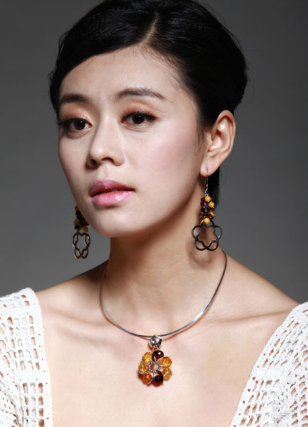 限量款-925纯银小众设计感夸张大耳环镶嵌天然琥珀及天然紫水晶