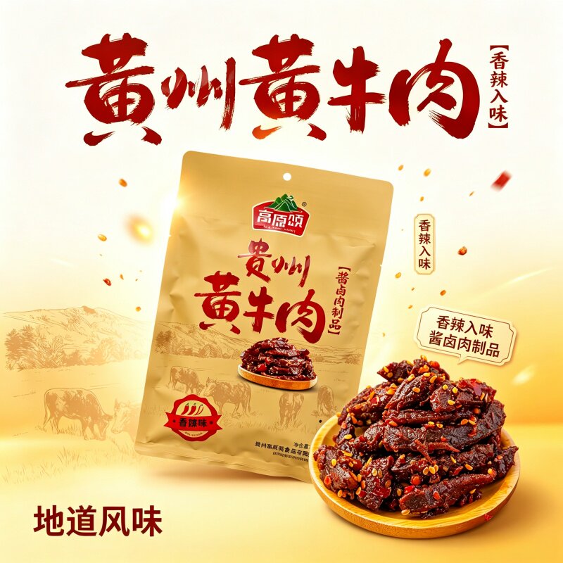 高原颂贵州黄牛肉香辣味牛肉干