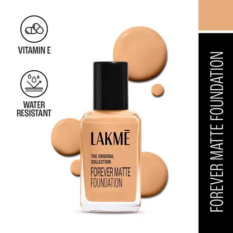 印度Lakme完美粉底液 水润妆感轻盈防水含维生素E滋养no退no换