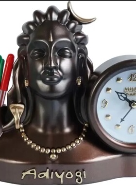 印度阿迪瑜吉塑料雕像钟表笔筒桌面摆件 成为积极和灵性的源泉