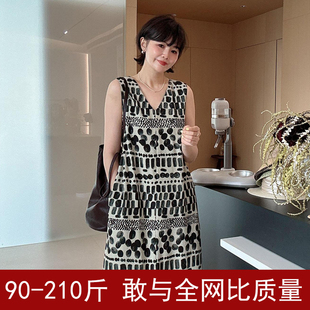 巨显瘦遮肉大码连衣裙女2025新款长裙到脚踝超长款胖mm高级裙子