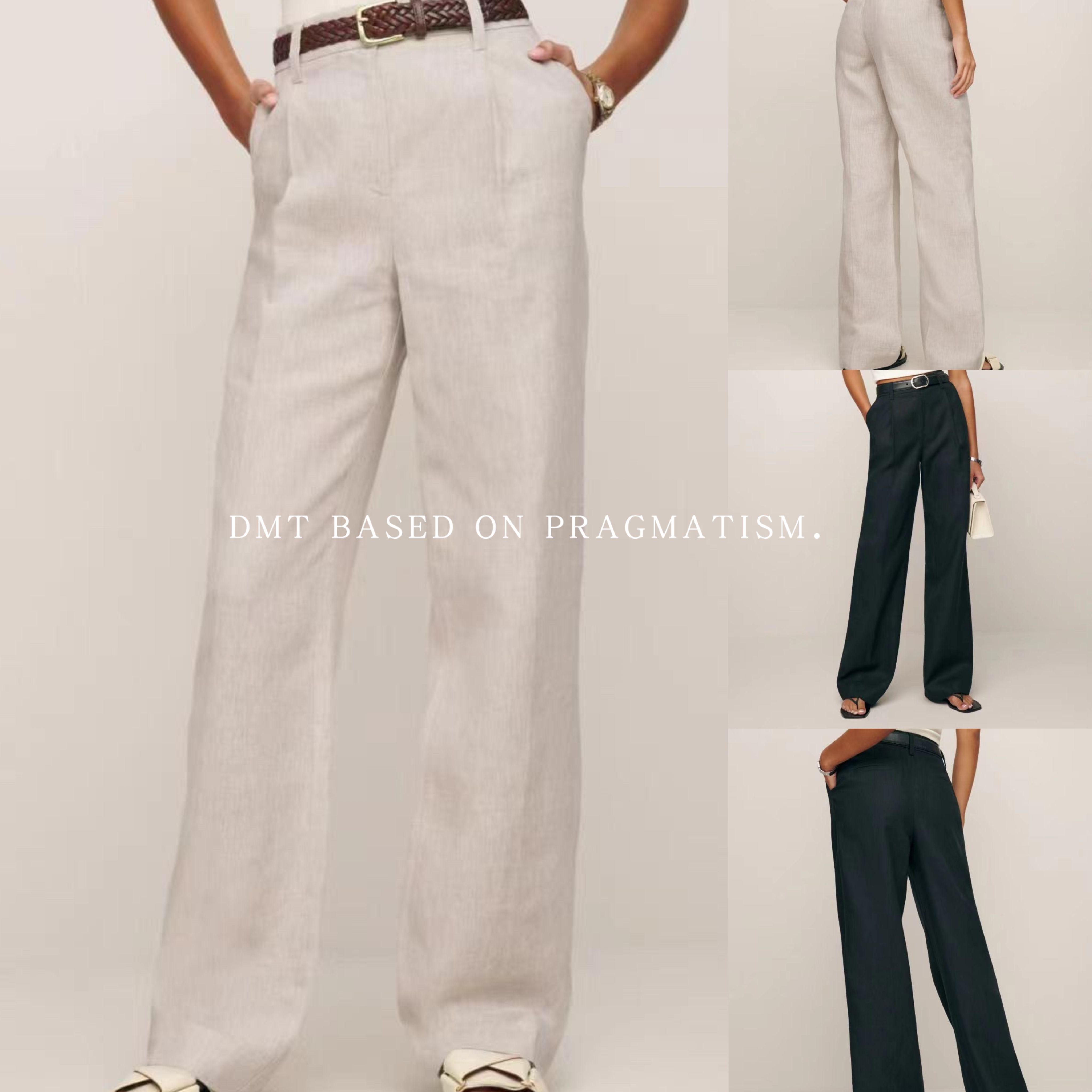 reform@tion原~亚麻直筒裤夏款舒适透气基础色系通勤简约百搭长裤