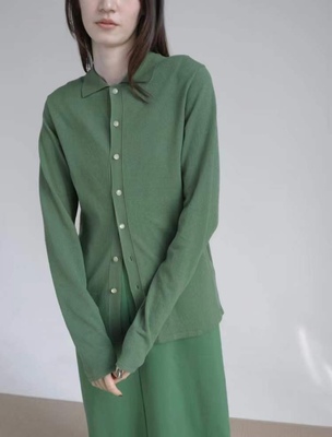 日本设计师贵牌Aur@lee 经典百搭小衫显瘦纸片人细腻棉花堆开衫