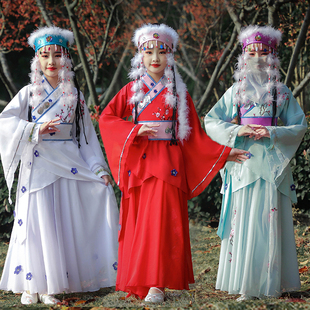 儿童古装服装童版绣花香妃服汉服含香服古典舞服民族中国风演出服