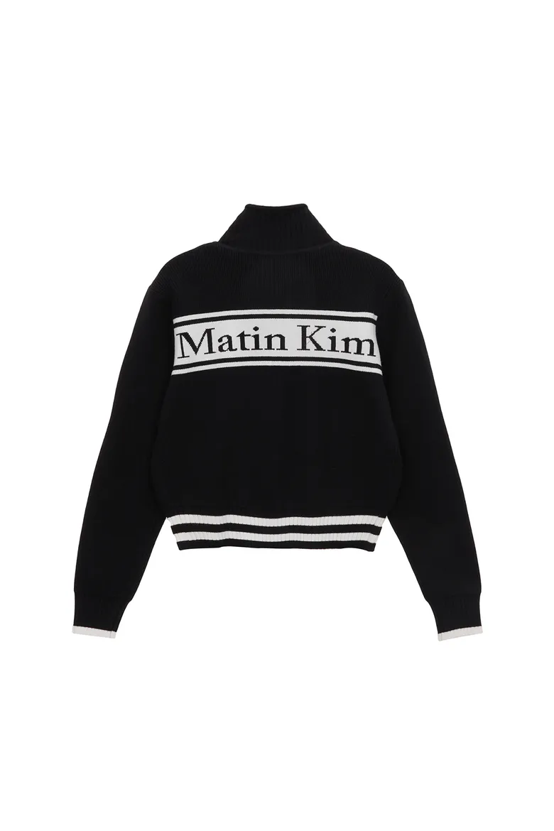 韩国设计师品牌matinkim25秋冬新款背后logo针织开衫外套