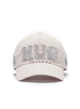 安宥真同款~韩国设计师品牌25春秋hugyourskin做旧贴布标鸭舌帽