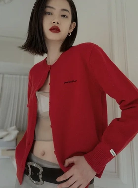 韩国小众品牌overdue flair25秋新款休闲上衣外套羊毛开衫