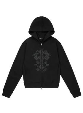 AAKAM 25秋季新品刺绣十字架拉链卫衣连帽衫休闲百搭外套
