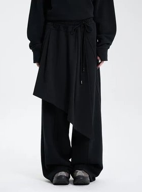 treemingbird 韩国设计师品牌25秋冬新品不规则围裙休闲卫裤