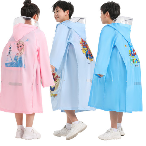 大透明帽檐儿童书包位雨衣