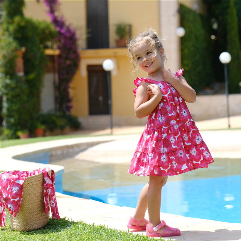 现货西班牙荷叶边连衣裙