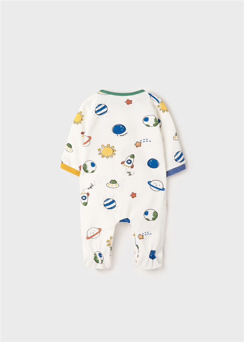 SPOT SPAIN MAYORAL MAIYO NEWBORN BABY BOY SPRING AND AUTUMN PRINT PLANET SPACESHIP ONESIE 2PCS