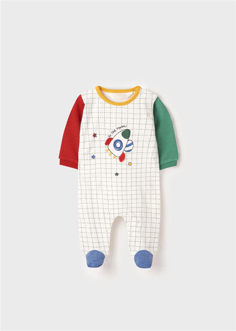SPOT SPAIN MAYORAL MAIYO NEWBORN BABY BOY SPRING AND AUTUMN PRINT PLANET SPACESHIP ONESIE 2PCS