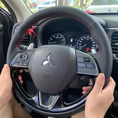 三菱欧蓝德方向盘套真皮广汽奕歌劲炫把套手缝专用全包款 21款
